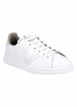Victoria TENIS PIEL VIRUTAS GLITTER BLANCO